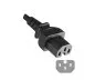 Preview: Power Cord CEE 7/7 90° to Hot Appliance Plug C15, 1mm², VDE, black, length 3,00m